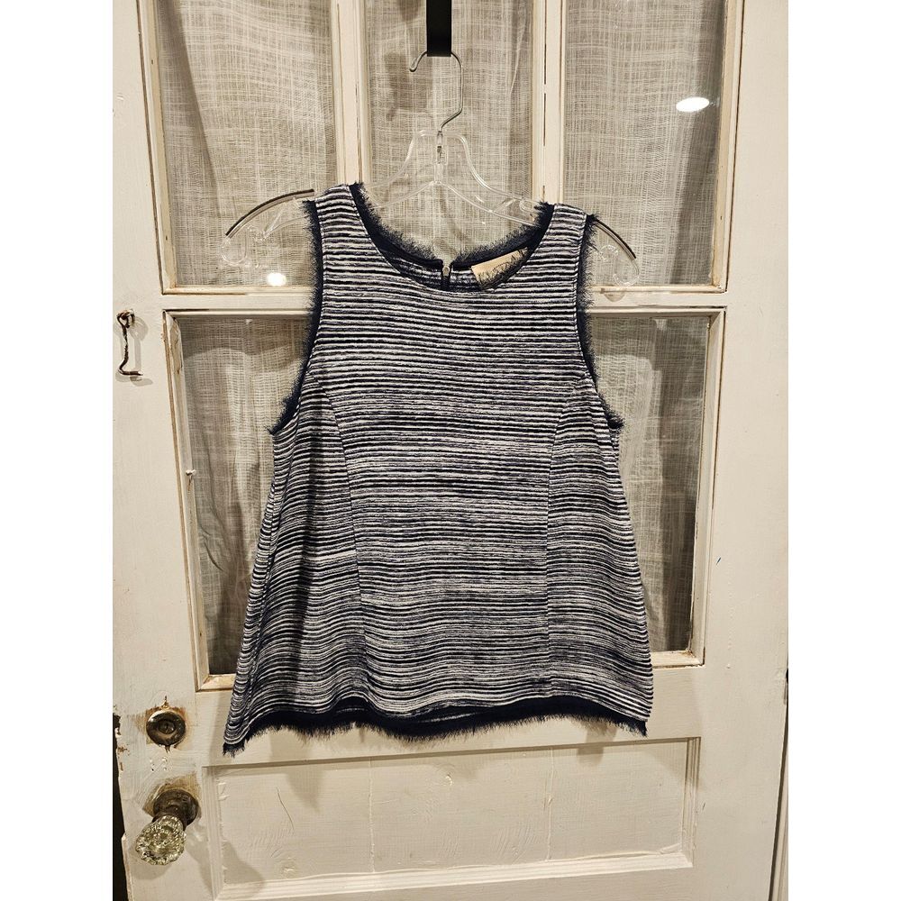 Vanessa Virginia by Anthropologie Navy and White Striped Sleeveless Tank‎
